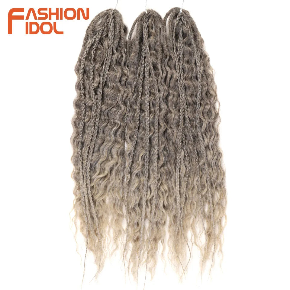 FASHION IDOL 24 Inch Ariel Hair Synthetic Crochet Curly Hair Water Wave Braid Hair Ombre Pink Deep Wave Braiding Hair Extensions