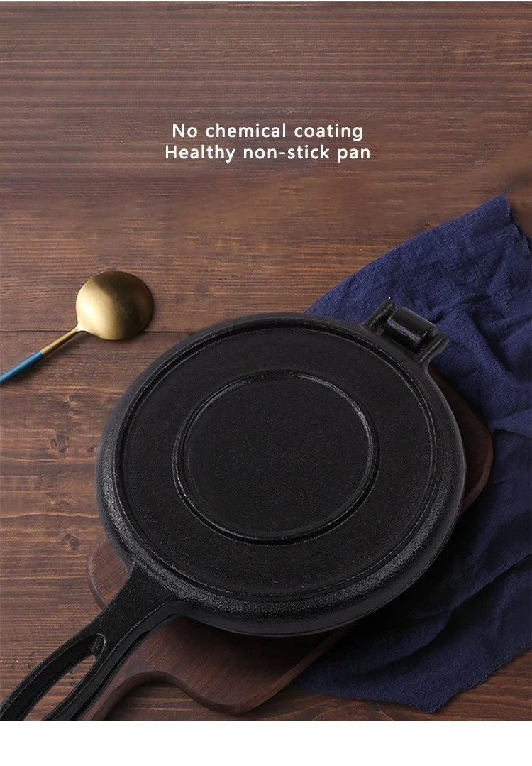 Household Kitchen 20cm Oven Safe Waffle Maker Cake Baking Pan Uncoated Cast Iron Waffle Mold Skillet