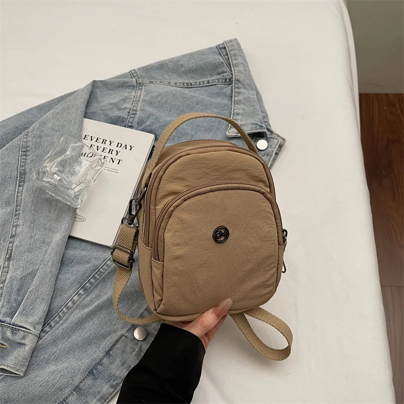 Casual Oxford Fabric Mobile Phone Bag Women's Crossbody Bag Lightweight Trendy Single Shoulder Canvas Bag for Walking