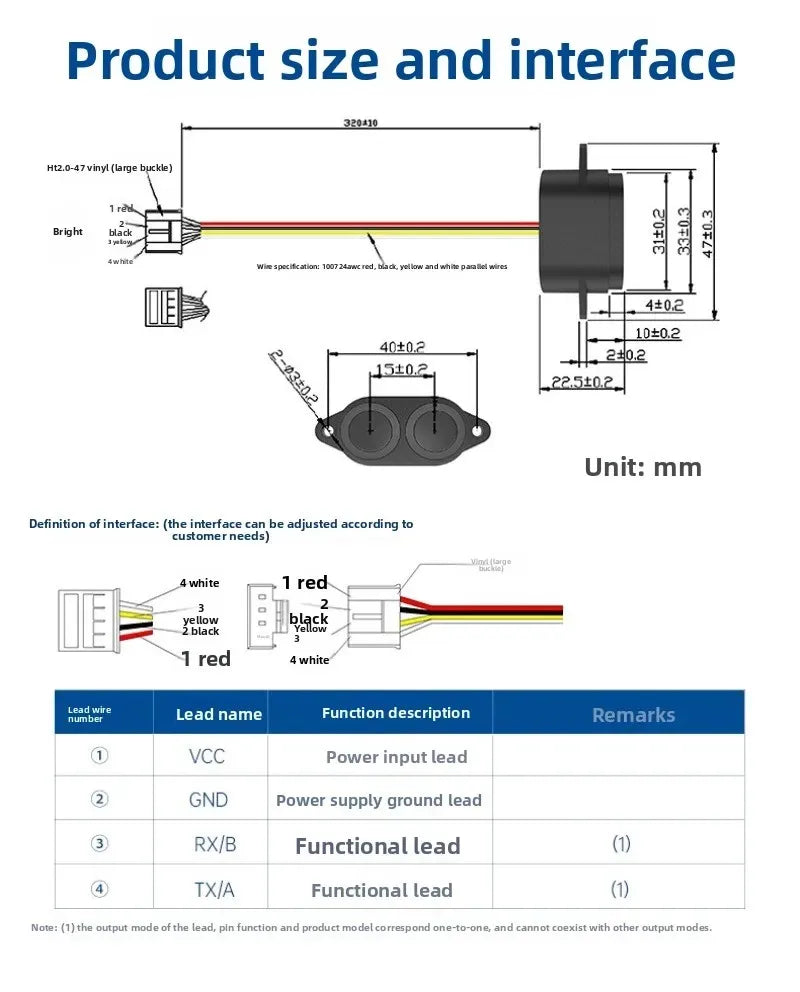 IP67 Waterproof Obstacle Avoid Module RS485 Ultrasonic Level Sensor Container Water Level Monitor