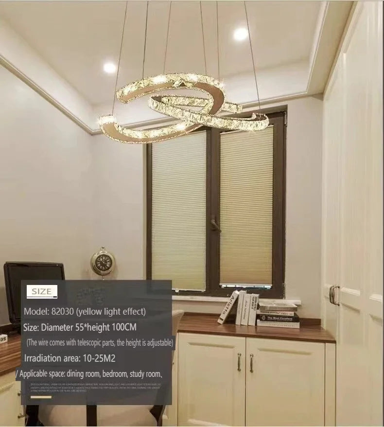 Modern 2024 New Special-shaped Crystal Chandelier Modern Simple Decoration Living Room Dining Room Home Decoration