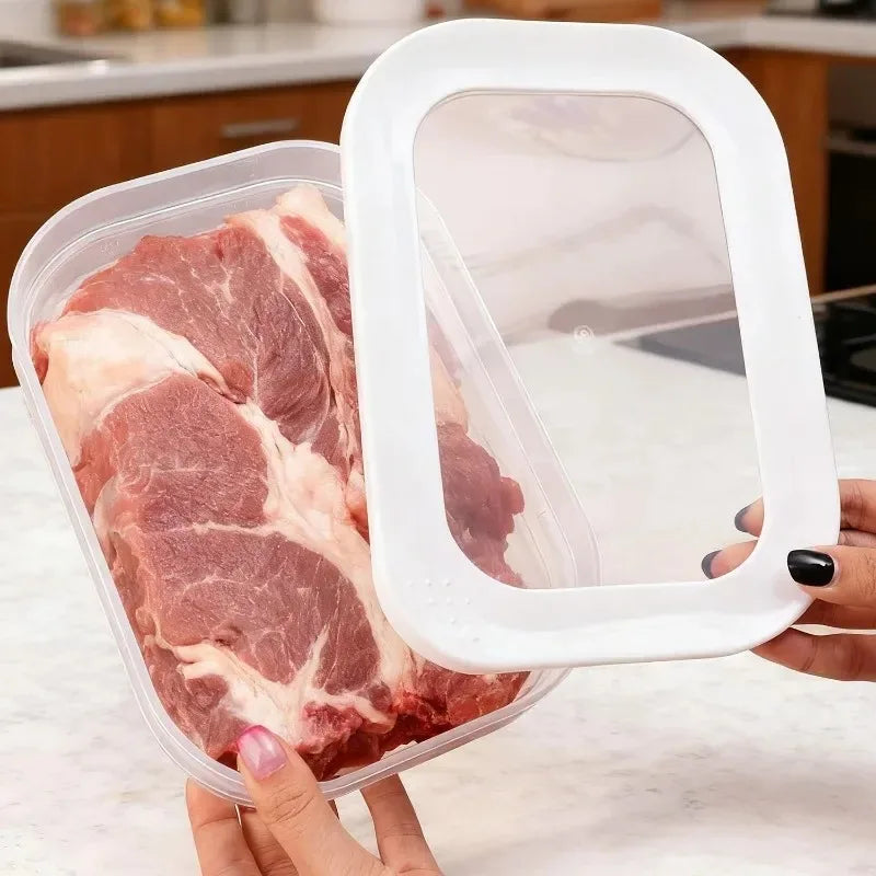 Meal Prep Containers Stackable Food Storage Boxes with Lid Meat Container for Fridge Bacon Lunch Meat Container for Refrigerator