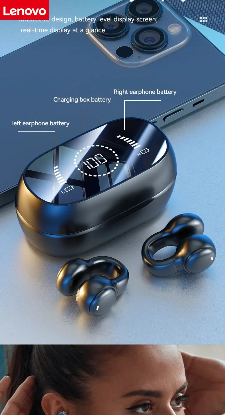 Lenovo Original M47 Wireless Earbuds Bluetooth Headset Charging Earphones Bone Conduction Headphones