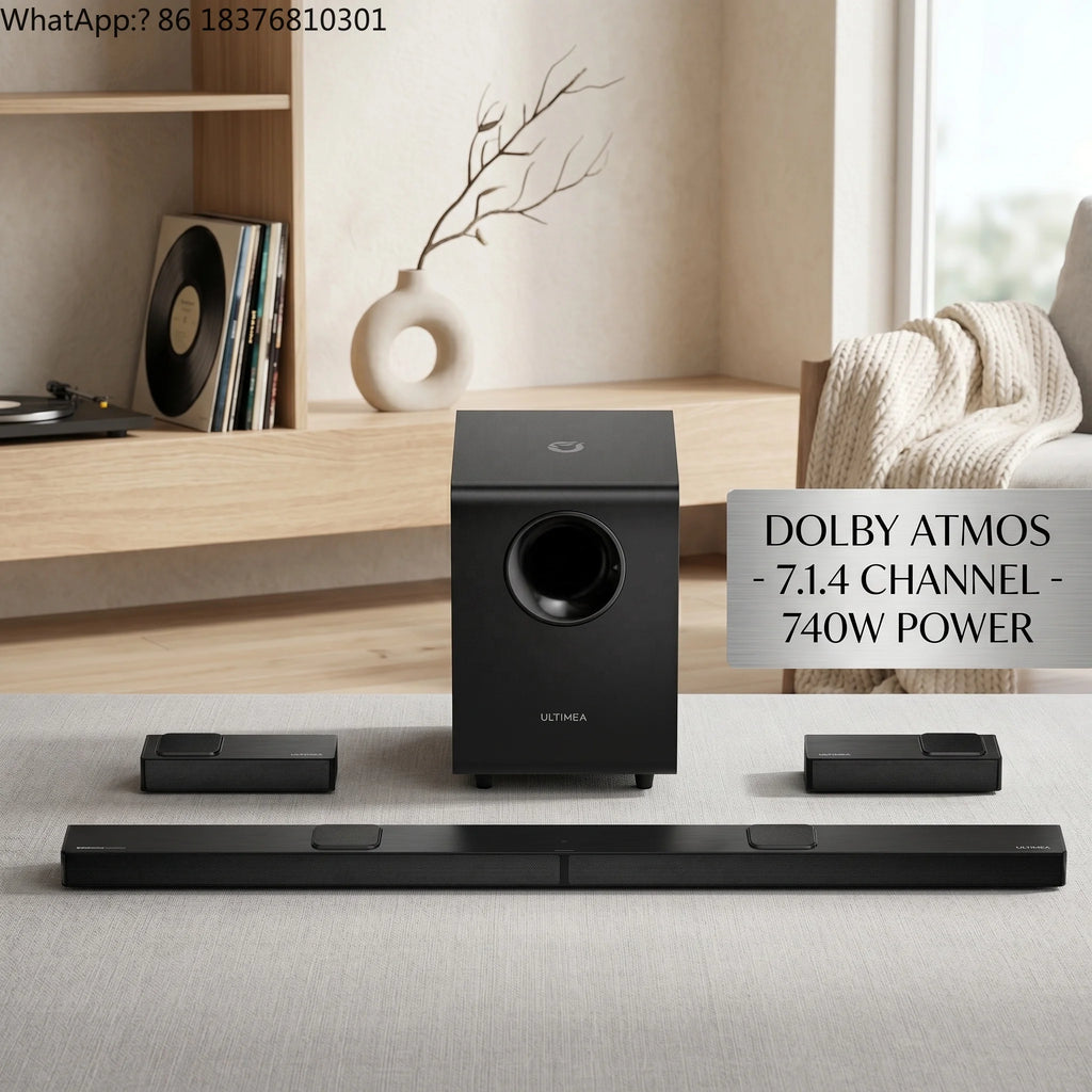 ULTIMEA 7.1.4 Dolby Atmos Soundbar System | 740W Power, 8" Wireless Subwoofer, 360° Spatial Audio for TV.
