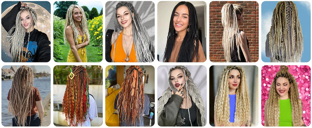 24 Inch Synthetic Dreadlock Extensions 10 Root/pack Hippie Single Ended Dreads Ombre Loc Extensions Reggae Style Crochet Hair