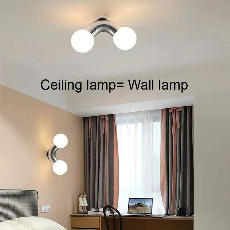 Modern Creative Lighting Design Rainbow Wall Light Childern's Room Kindergarten Asile Bedroom Bathroom Glass Ball Wall Lamp