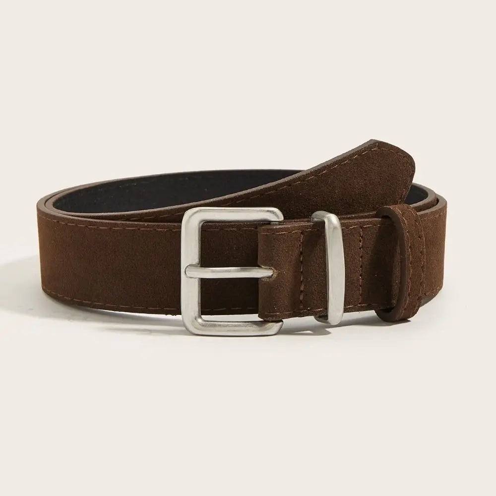 Maillard Style Suede Leather Wide Belt Trendy Luxury Design Business Waist Strap Versatile Casual Trouser Dress Belts Gifts