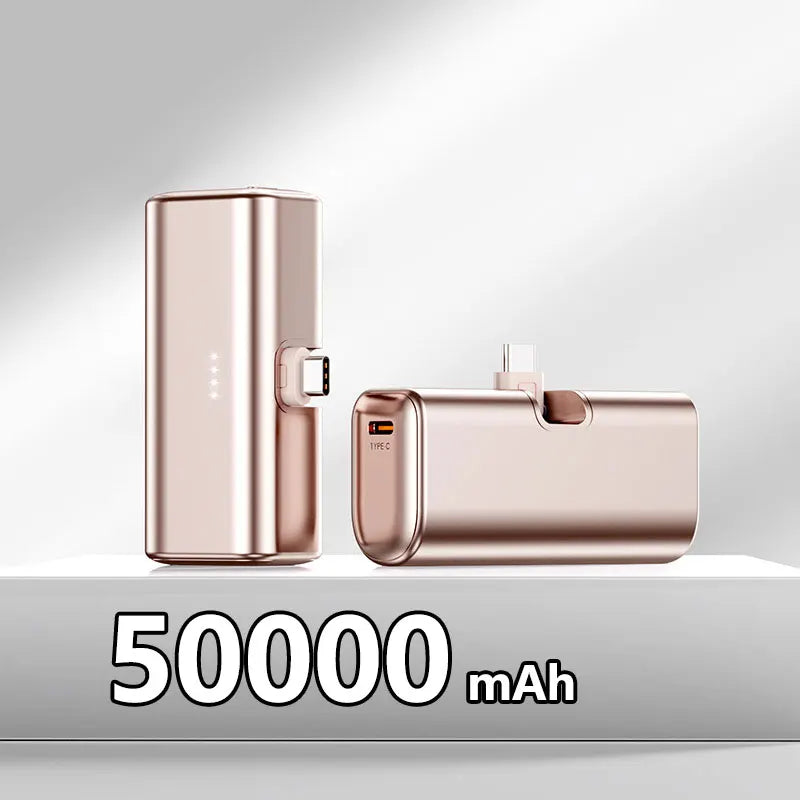 22.5W Fast Charging USB C Power Bank 500000mAh Mini Portable Charger for iPhone 15 16 Android Devices Travel Battery Pack