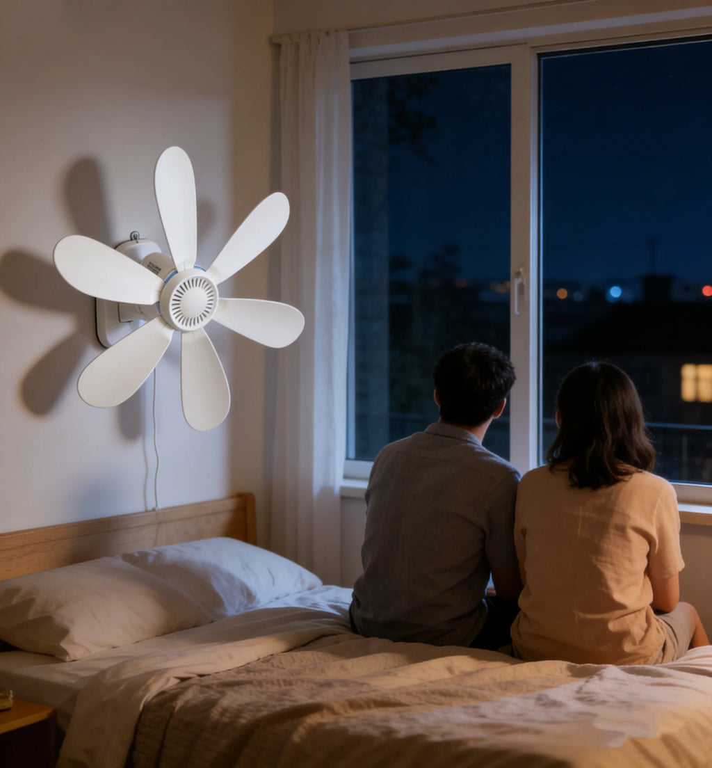16.5-Inch Wall Mount Fan with Remote and Timer Small 5V USB Fan with Powerful 4 Speeds Quiet Corner Fans for Bedroom Kitchens