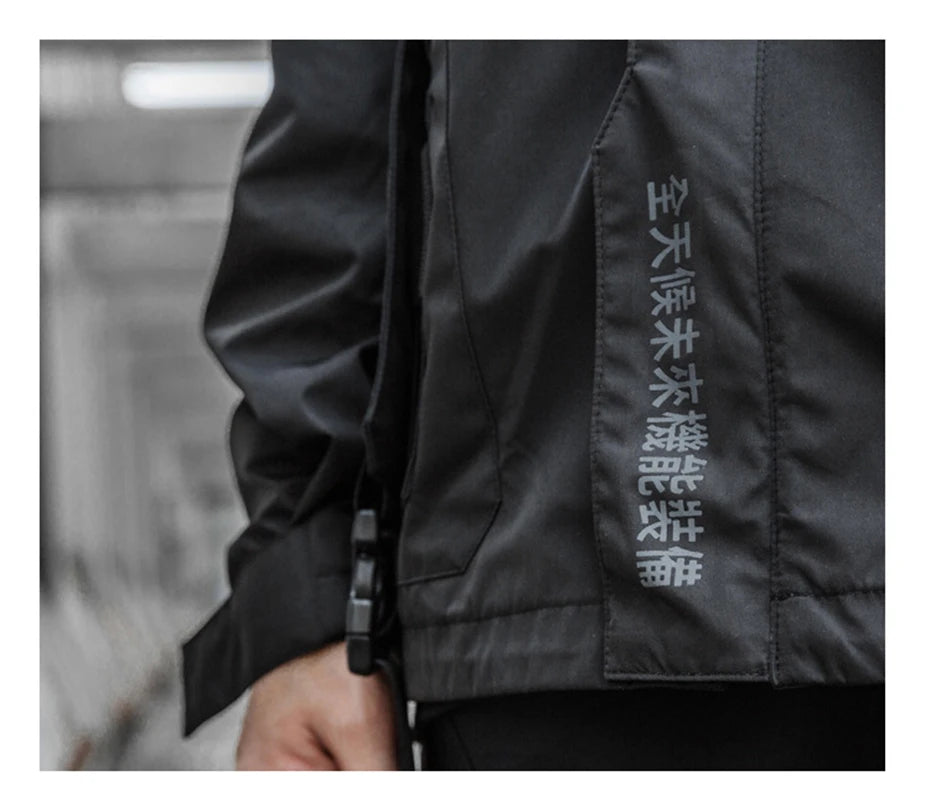 2022 Autumn Tactical Jackets Windbreaker Men Functional Techwear Mens Black Hip Hop Streetwear Waterproof Windproof Hooded Coats