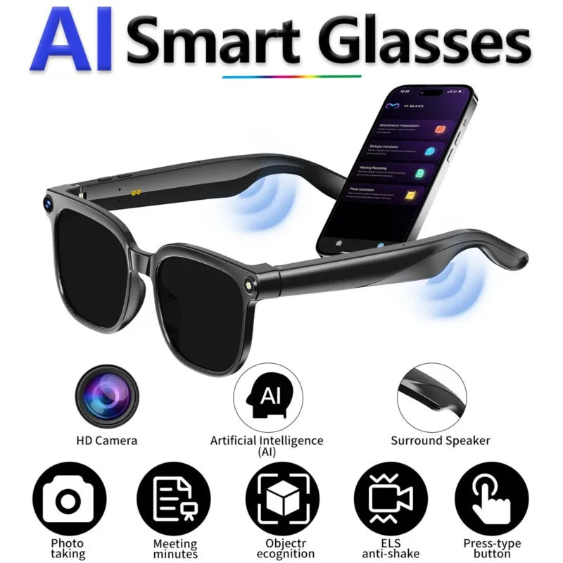 Smart Glasses AR AI Translation 4K Camera Bluetooth Call Touch Control Outdoor Sports Sunglasses Men Women 2026 New Dropshipping