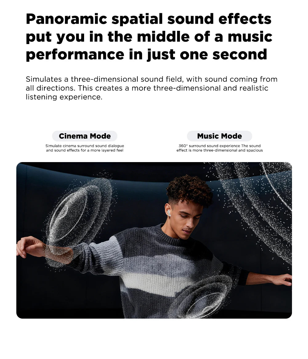 MINISO MS106 Bluetooth V6.0 Earphones TWS In-Ear Wireless Headphones AI Translator Earbuds Comfortable Ultra-light Earbuds