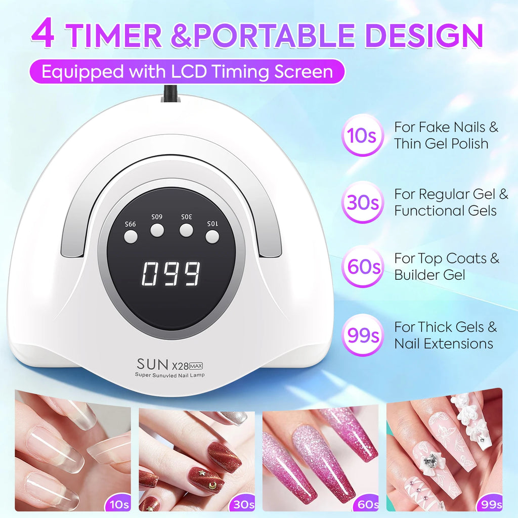 DianaBeauty 90LEDS LED UV Nail Lamp Dryer For Nails 380W Gel Polish Drying Lamp With 4 Timer Setting Auto Sensor Manicure Lamp