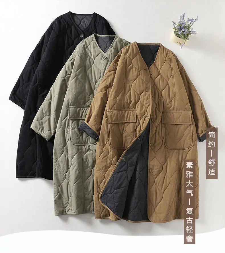 Lightweight Down cotton Jacket For women's clothing Autumn Winter 2026 New Casual Loose Thick Warm Coats Female Long Overcoat