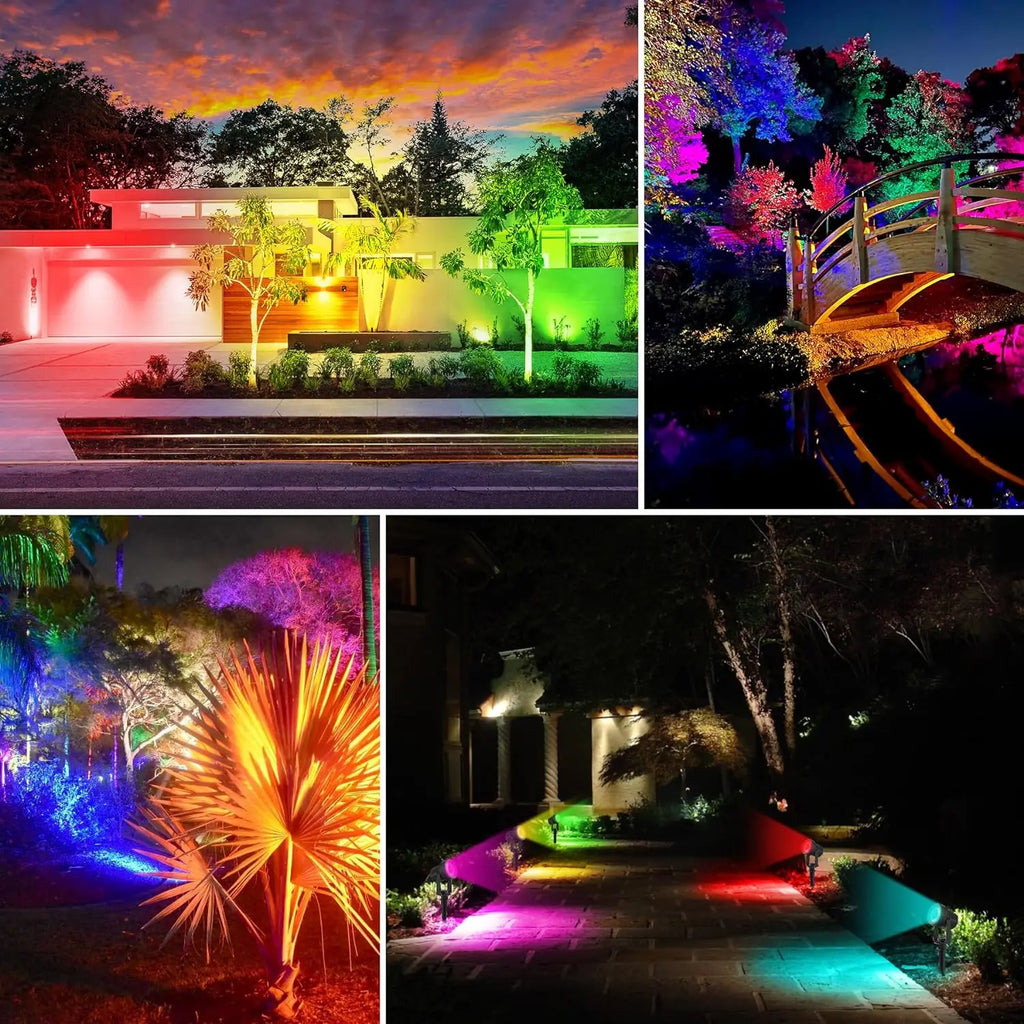 3000K/6000K/RGB Outdoor Solar LED Light IP65 Garden Landscape Pathway Wall Lamp for Tree Decor Yard Street Solar Spotlight