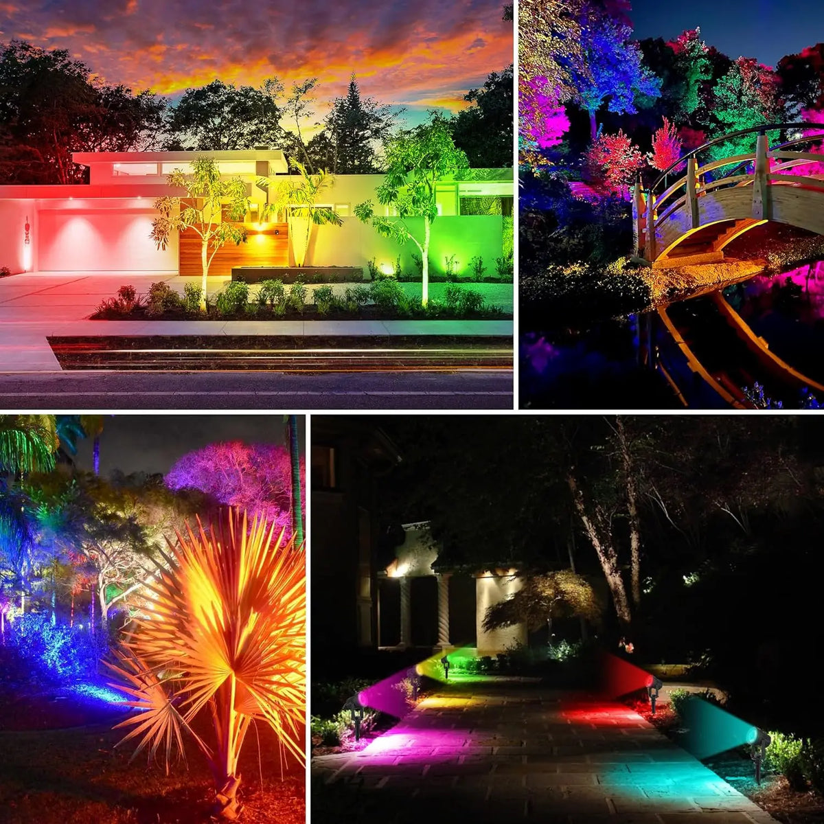 3000K/6000K/RGB Outdoor Solar LED Light IP65 Garden Landscape Pathway Wall Lamp for Tree Decor Yard Street Solar Spotlight