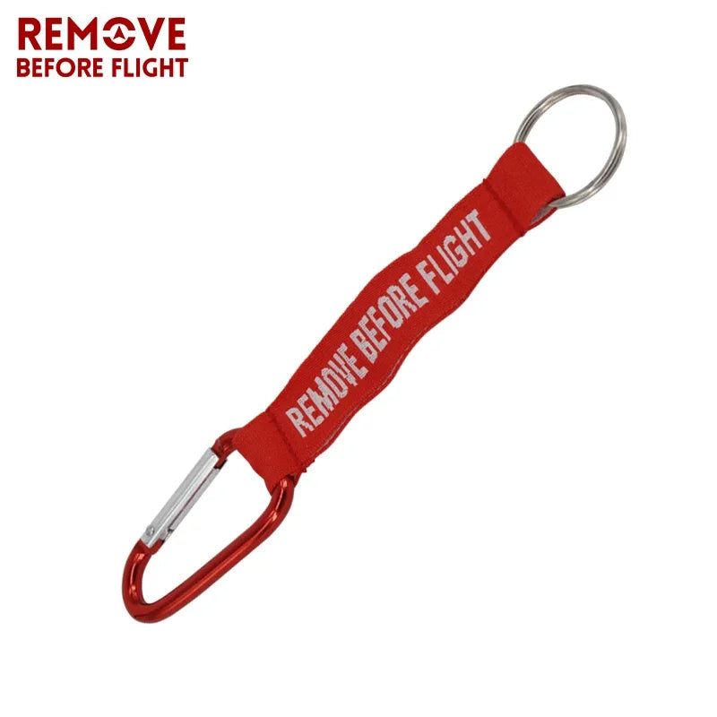 3PCS Remove Before Flight Outdoor Backpack Carabiner Pendant Key Ring Outdoor Camping Gear Keychain