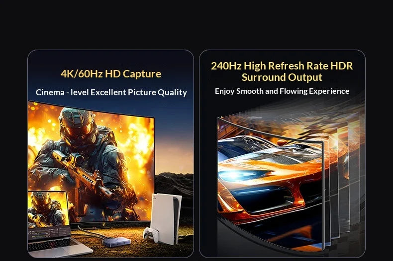 UGREEN 45645 CM758 HDMI Video Capture Card 4K 60Hz Capture and Loop-Out for Camera Console PC Live Streaming