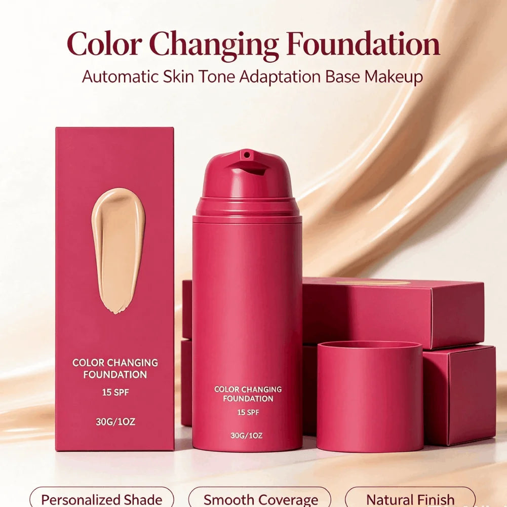 Natural Temperature-Adaptive Color Correcting Foundation Long Lasting Brightening Clear Base Makeup Even Skin Tone Face Makeup