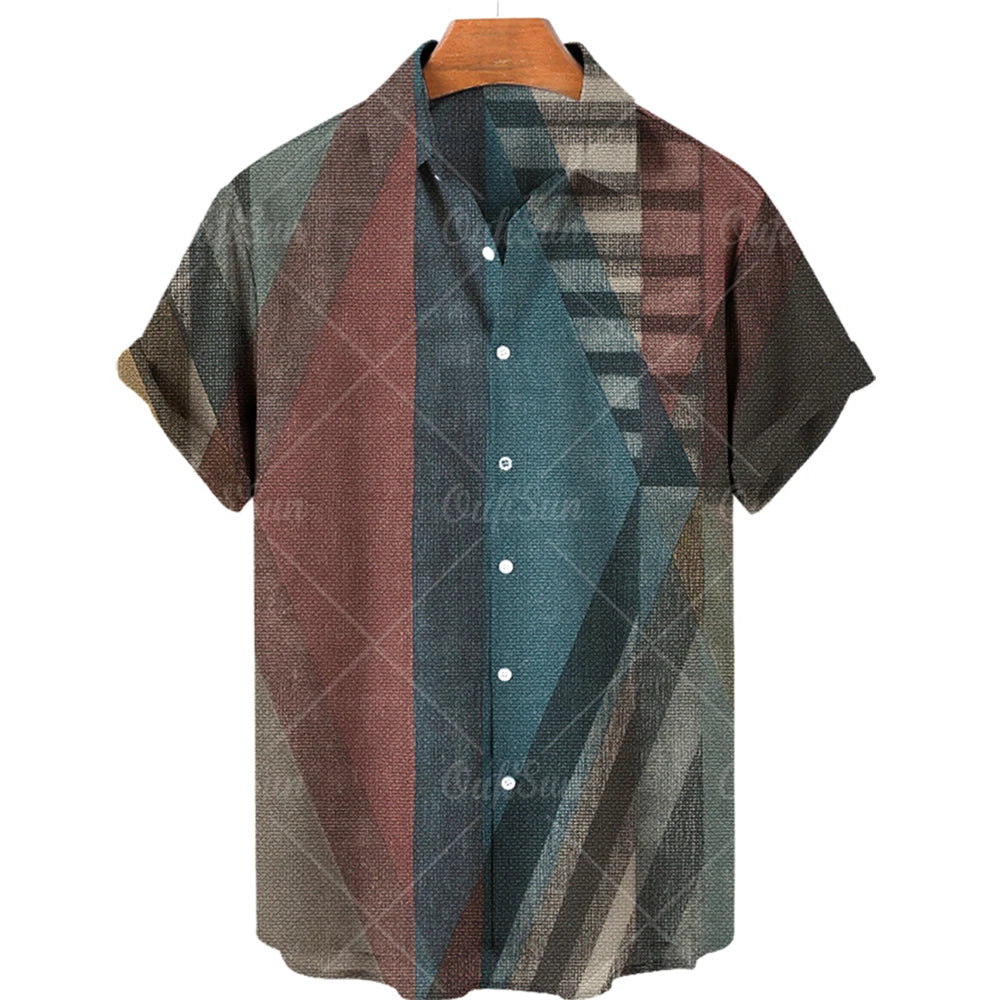 Men's Hawaiian Shirts Men's Short Sleeved Vintage Shirt Men's Fashionable Summer Beach Tops Loose And Comfortable men's Clothing