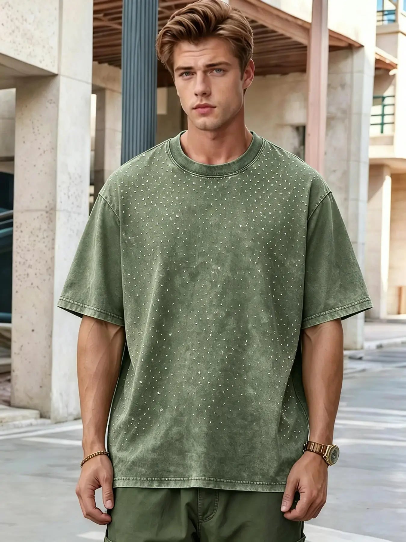 Solid Washed And Distressed T Shirt Men Trendy Loose Holes Clothes Summer Breathable Fitting Pure Cotton Soft Unisex T-Shirt