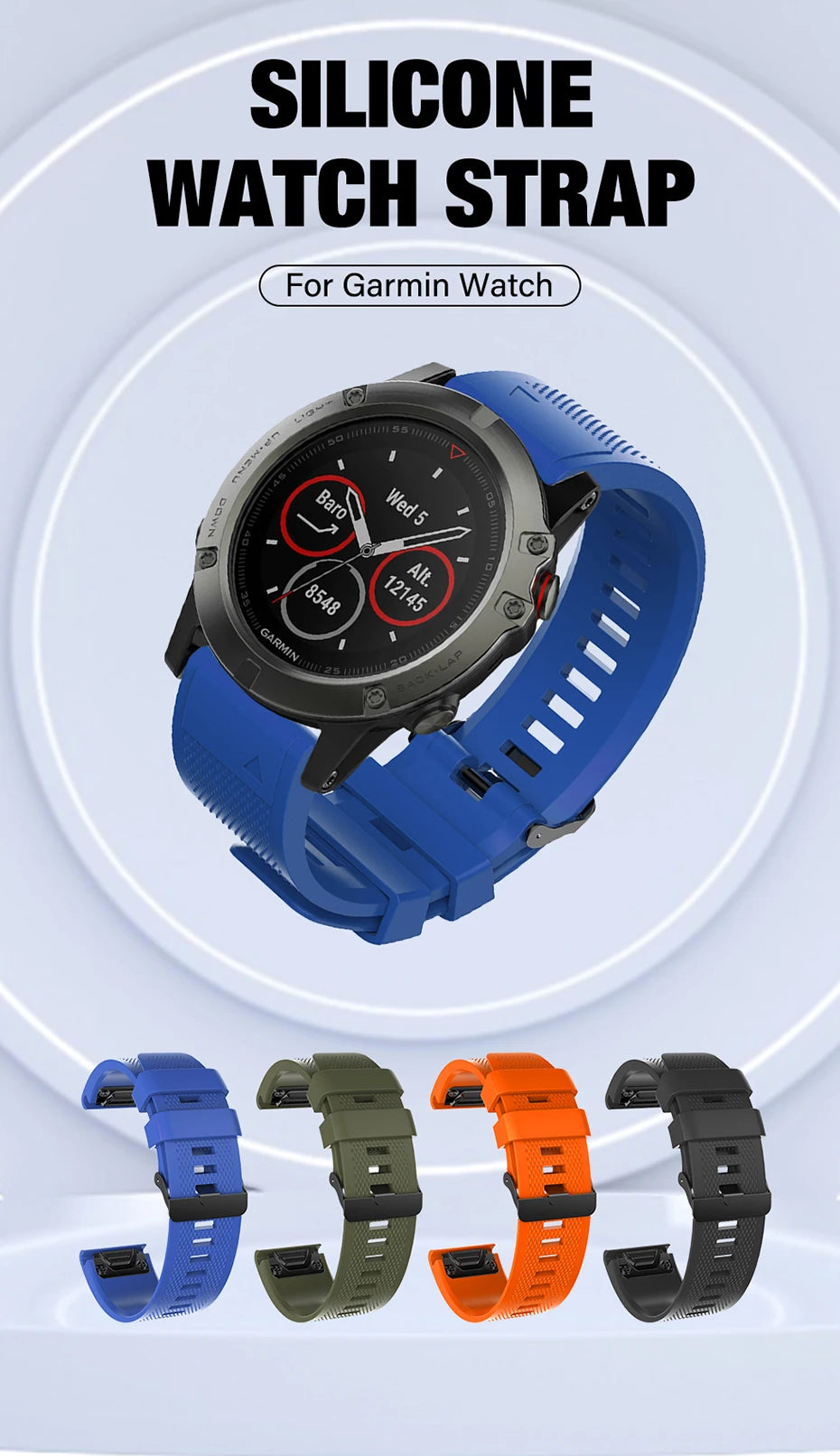 20mm 22mm 26mm Watch Strap For Garmin Fenix 5 6 S X 6X 7 7X 7S Pro Forerunner 265 165 255 Music Venu Sq 2 QuickFit Band Bracelet