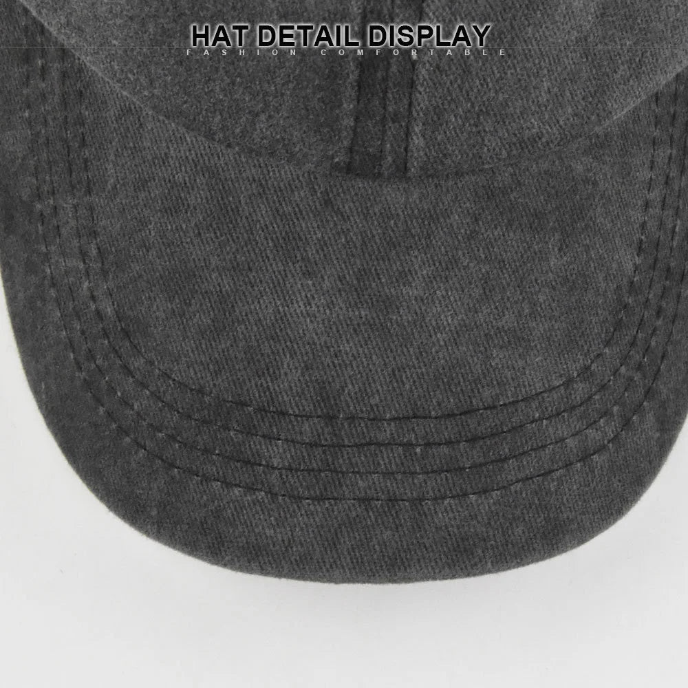 Unisex Baseball Cap Washed Adjustable Sun Hat Soft Top Peaked Hat Men Women Trucker Hat Vintage Outdoor Running Hat Adjustable