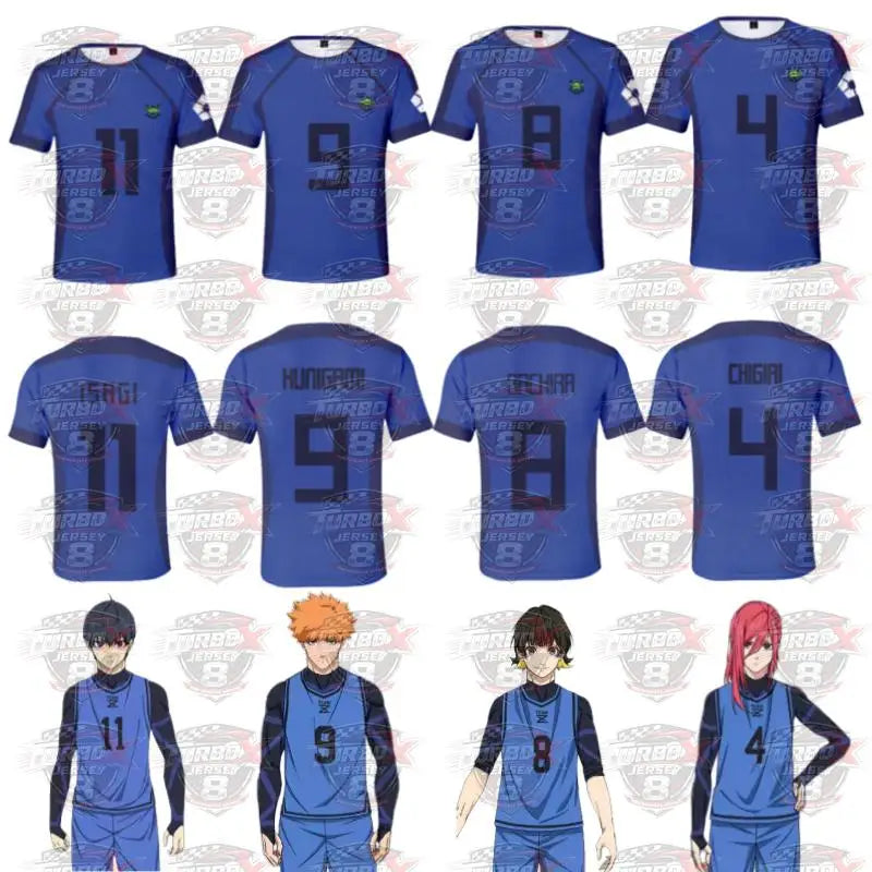 Anime Japan Blue Lock Isagi Yoichi Football Shirt Cosplay Hyoma Chigiri Meguru Bachira Daily Street Style T-shirt Top