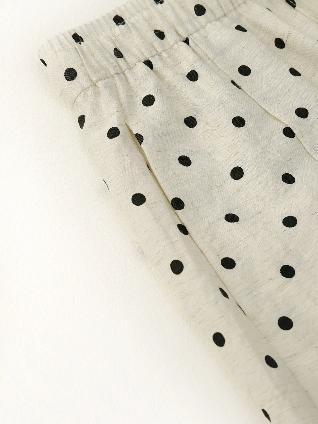 Linen Polka Dot Wide-Leg Pants for Women's Summer, Thin High-Waisted Loose and Laid-Back Style Yamamoto Pants, Casual Straight-L
