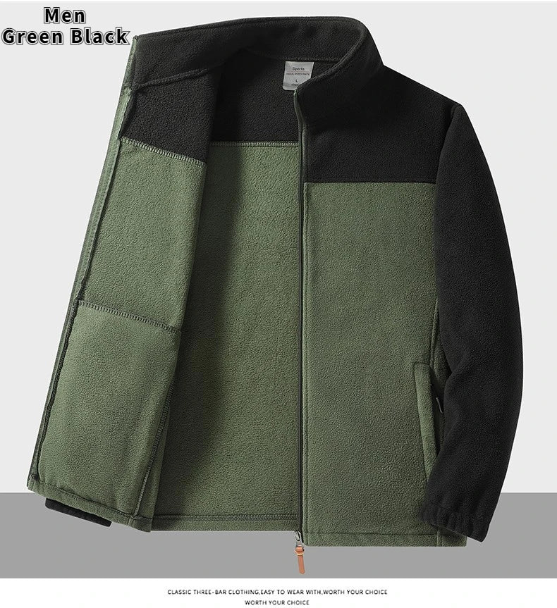 Winter Fleece Jacket Men Warm Full Zipper Jackets Couple Fleece Hiking Coat Outdoor Tactical Windproof Mens Jacket Plus Size 9XL