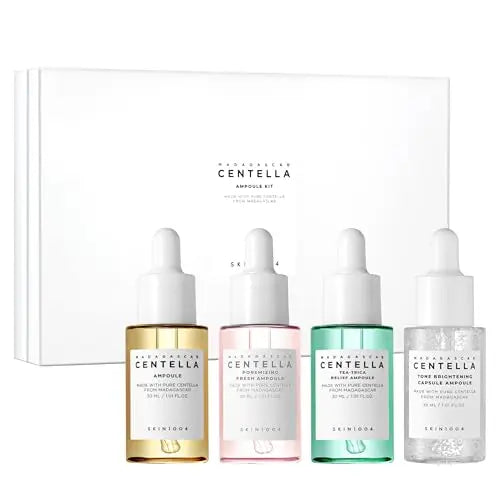 4-Piece Set SKIN1004 Madagascar Centella Ampoule Kit 30ML Soothing Calming Serum Collection for Sensitive & Acne-Prone Skin