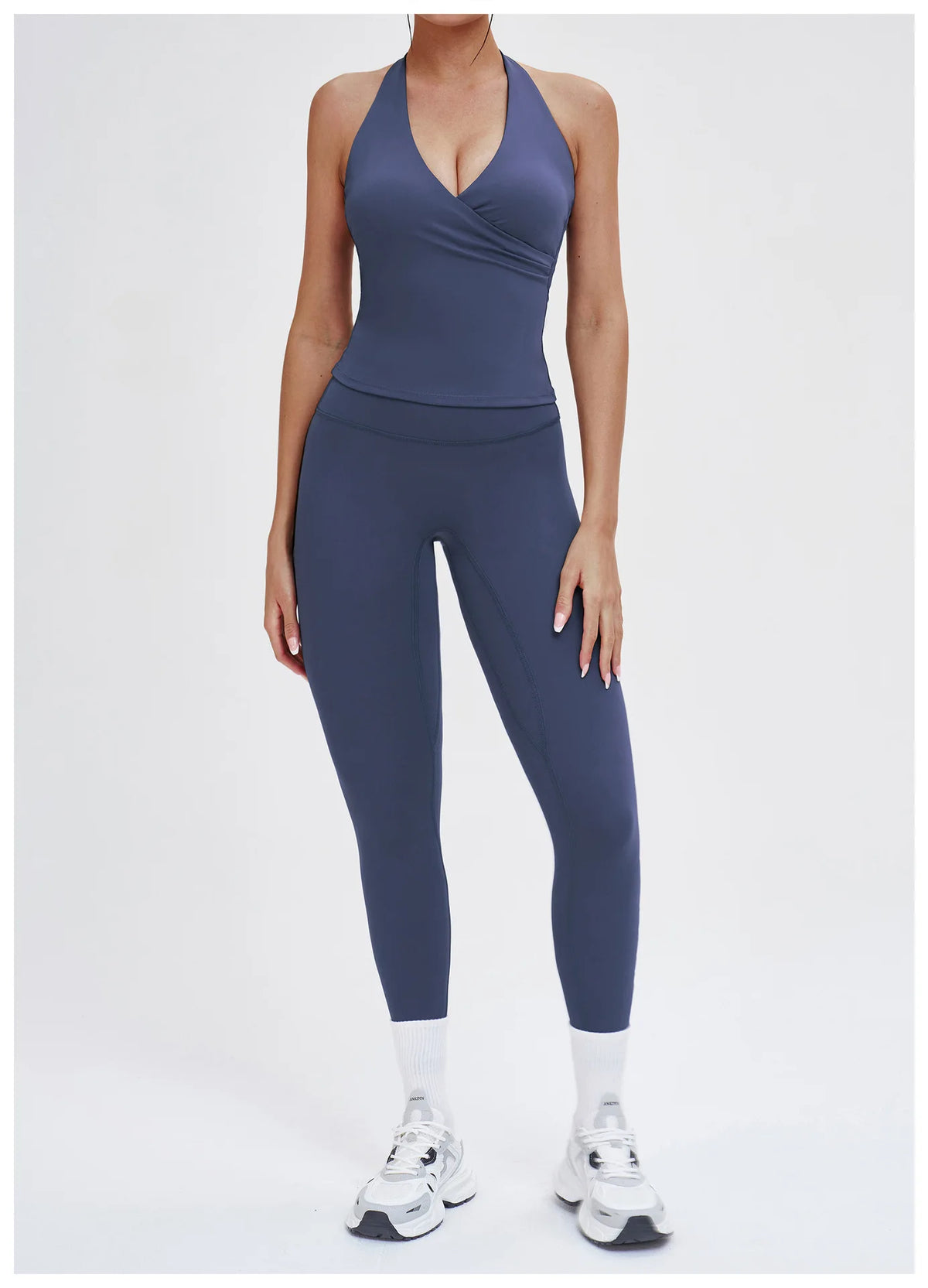 Women's High Waist Yoga Leggings Workout Pants Nylon Spandex Solid Gym Fitness Activewear