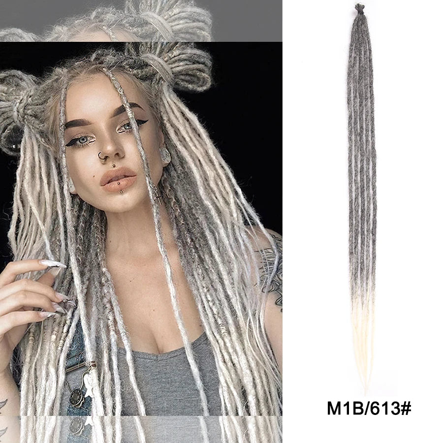 20"36Inch 5Strands Handmade Dreadlocks Extensions Ombre Synthetic Dreads Dreadlocks Twist Braiding Hair Reggae Dreads Braids 