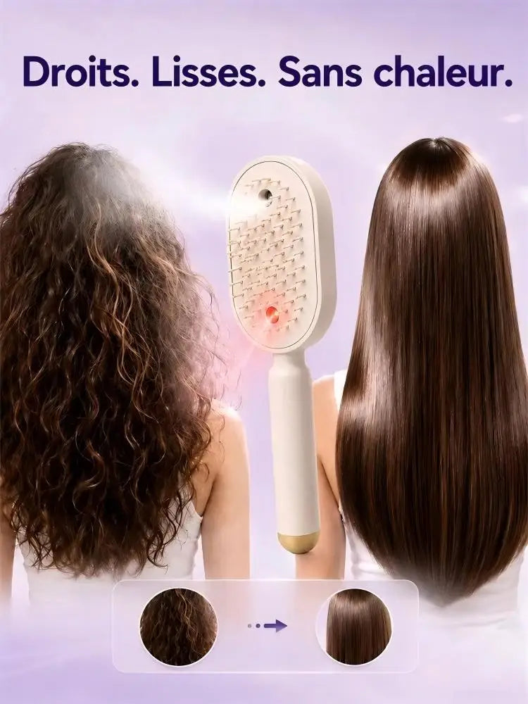 NEW IN2026 Professional Hair Straightener Brush – No Heat Spray, Red Light Therapy, Scalp Massage, CordlessPortable, Fast Charge