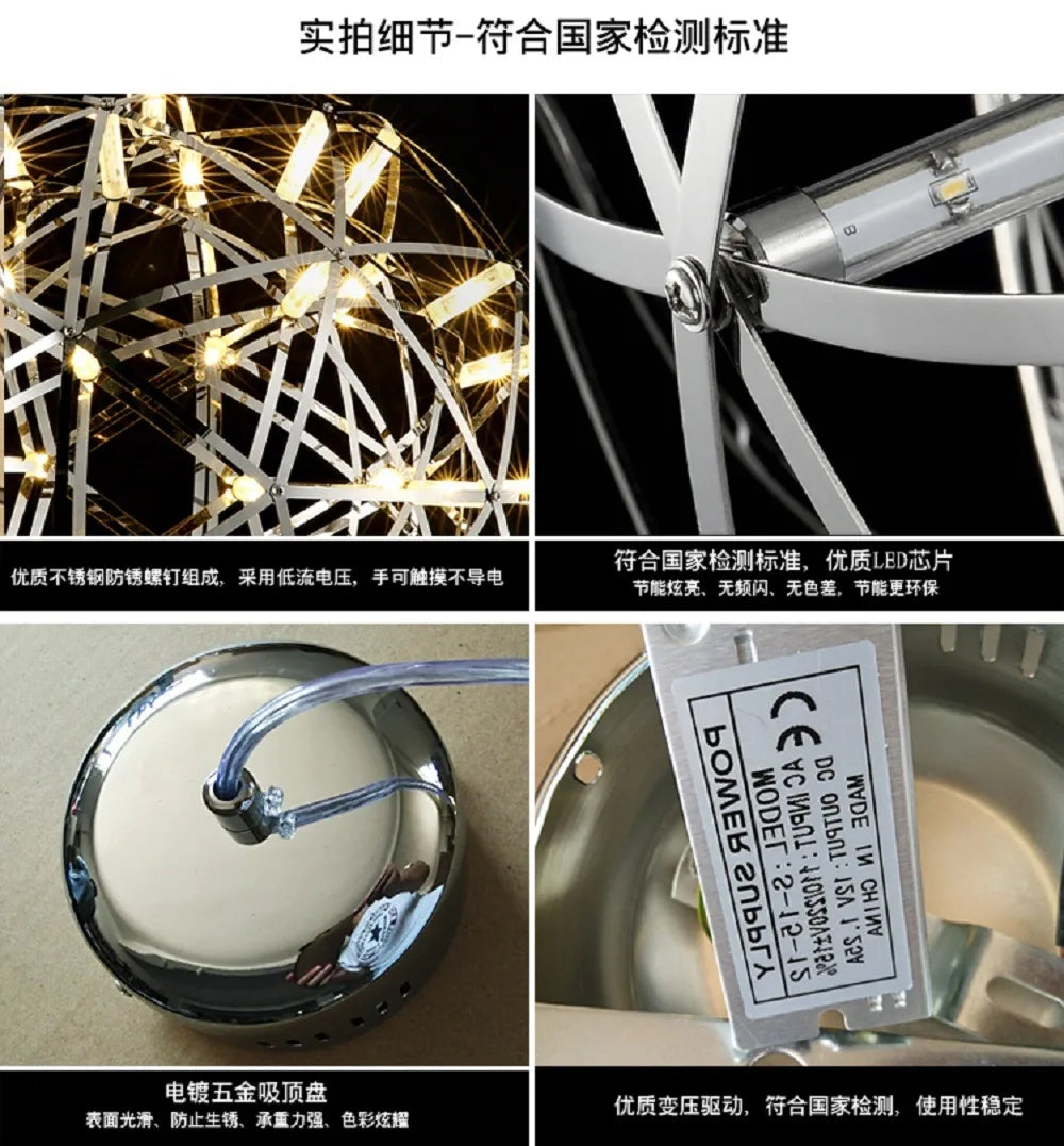 Sparkleball Panoramic Starry Sky Pendant Light Commercial Internet Celebrity Bar Salon Loft Duplex Art Ball Decorative Light
