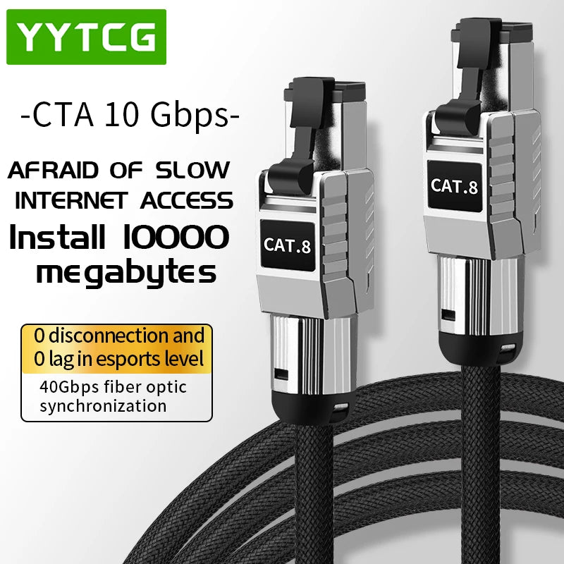 Super Speed RJ45 Network Cable Cat8 Cat7 Cat6A Ethernet Cable 40Gbps 2000MHz Laptop Internet LAN Cable for PS4 Wifi Router