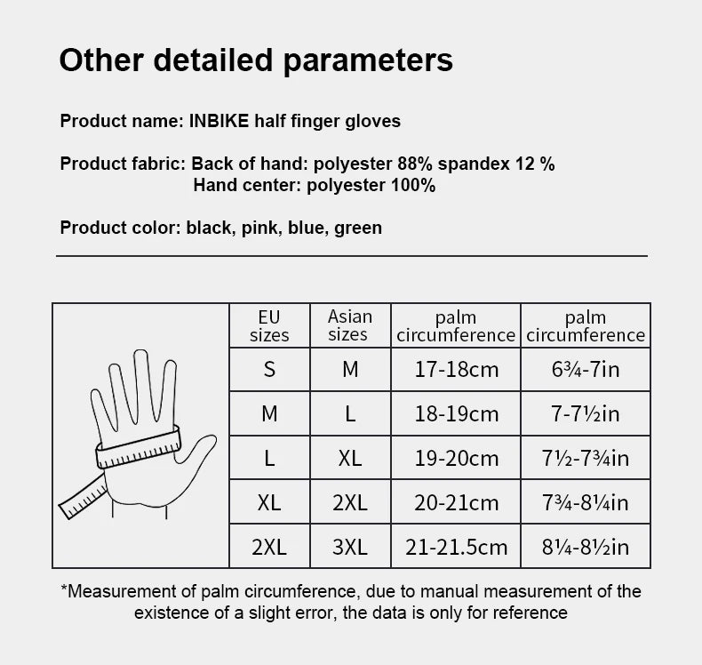 INBIKE Cycling Gloves Half Finger Summer Men Women MTB Gloves Shock-absorption Mountain Bike Sports Gloves Cycling Accessories