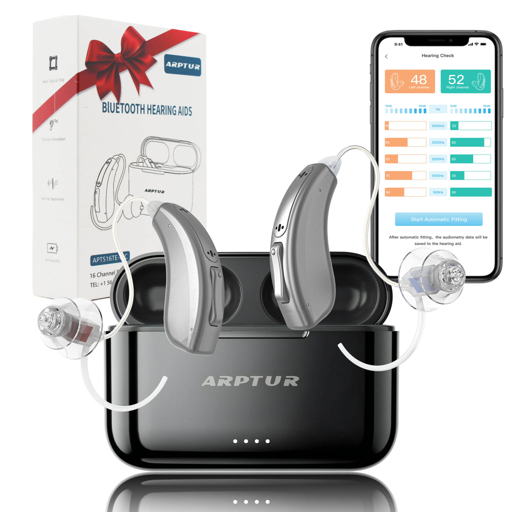 Hearing Aids for Seniors for Rechargeable Noise Cancelling APP Control Self-Fitting Wireless Music Stream Hand-free