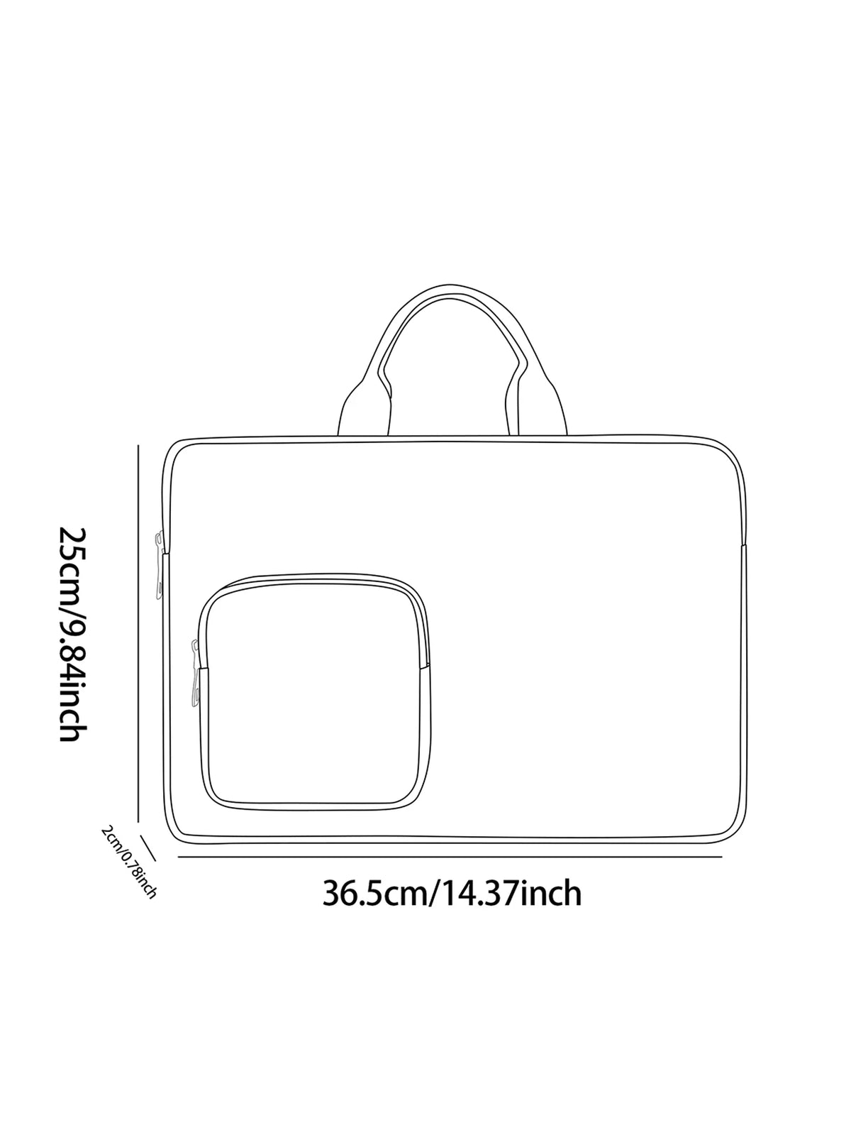 Rainbow Splash Music Note Laptop Handbag With Extra Pocket Shockproof Notebook Case For 13-15.6 Inch Laptops