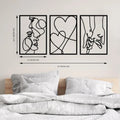 Metal Minimalist Wall Art: Valentine's Day Lover Kiss Design. Modern Décor.Valentine's Kiss Design for Modern Home.