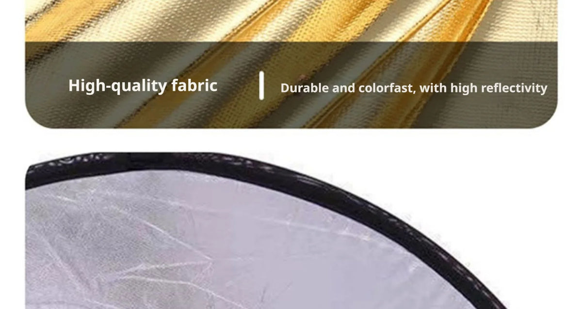 2-in-1 Dual Sided Gold Silver Reflector Portable Foldable Light Panel for Portrait Live Streaming Studio Outdoor Photography