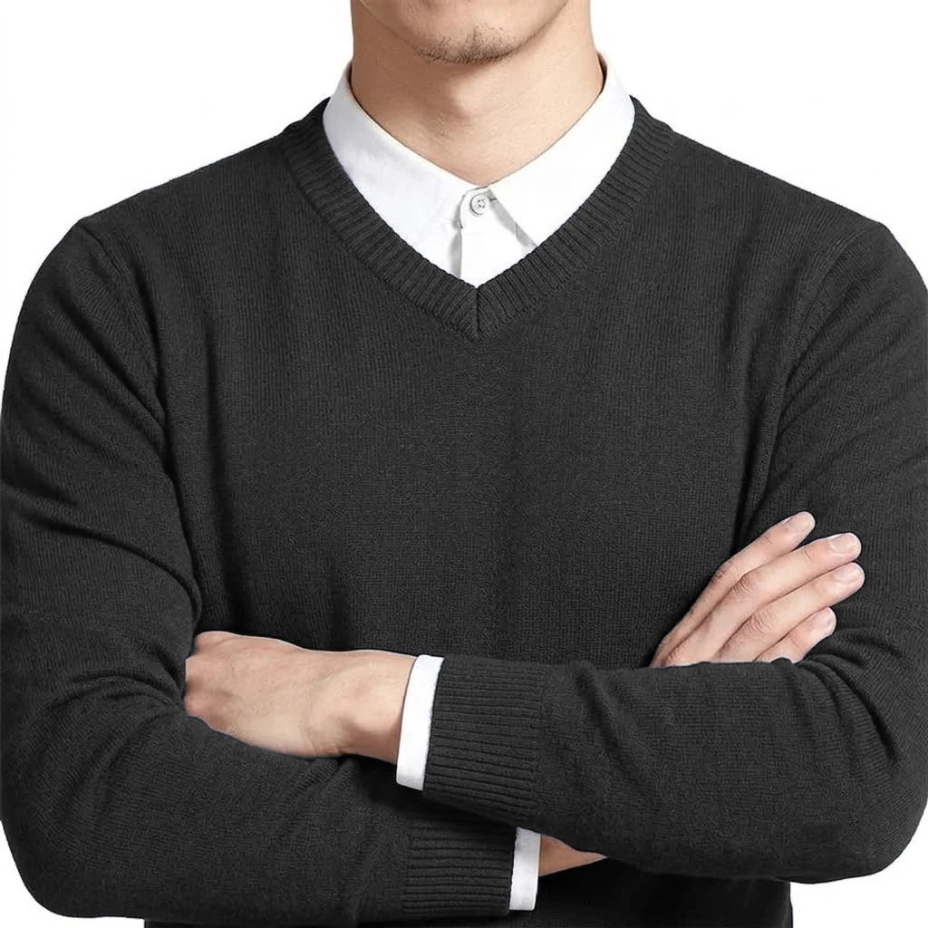 Men's V-Neck Sweater Winter Knitted Pullover Casual Warm Lightweight Y2K Knitwear Jumper Luxury T-shirts for Men Business Tshirt