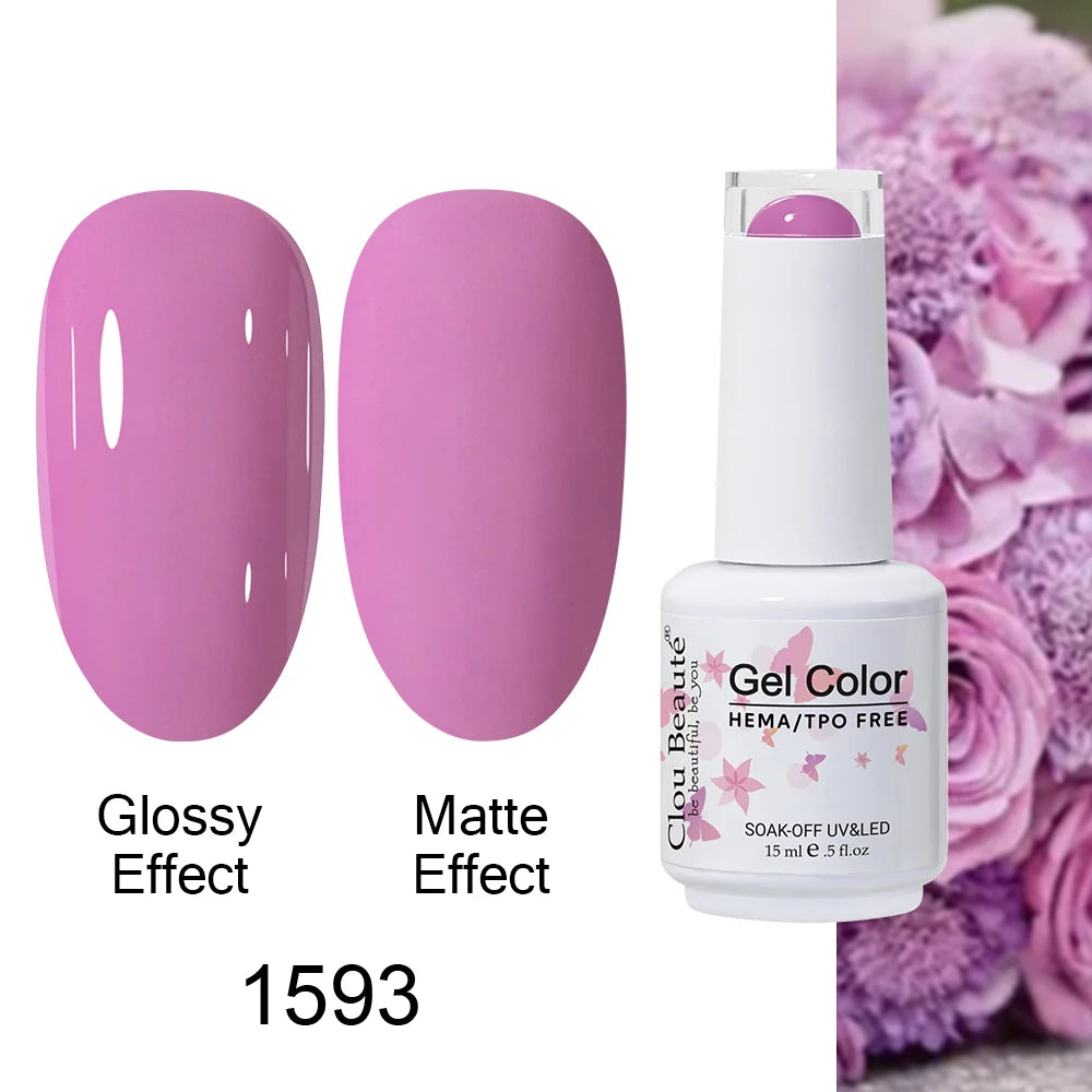 Clou Beaute HEMA TPO FREE Caramel Brown Wine Red Coffee Gel Nail Polish High Pigment Autumn Nail Art Full Coverage UV Varnish
