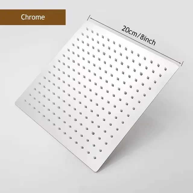 Rainfall Shower Head 12/10/8 Inch Waterfall Shower Ultra Thin 201 Stainless Steel Square Rain Showerheads Bathroom Accessories