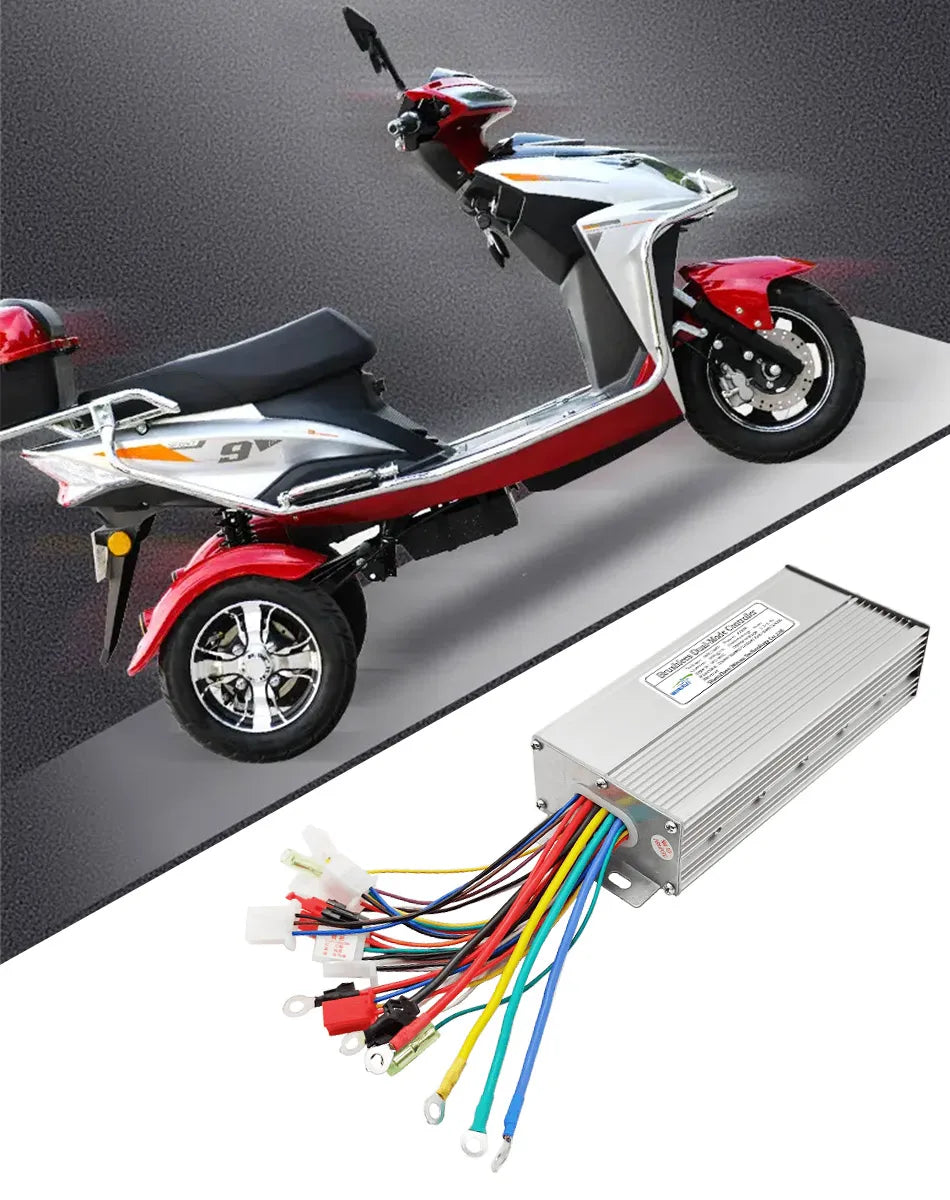 36V 48V 350W 18A E-Scooter Brushless Motor Sine Wave Controller LCD Speed Display Throttle for Electric Bicycle Scooter Tricycle
