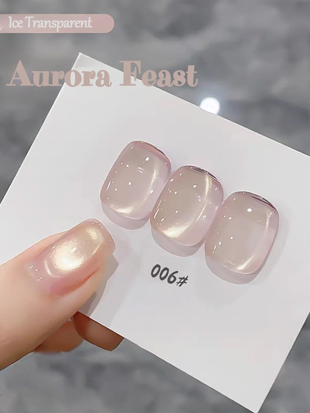 1-12pcs ZH Spring/Summer Ice Transparent Sweet Wine Glass Beads Cat Eye Nail Polish Gel New Flashy Popular Pink Nail Supplies