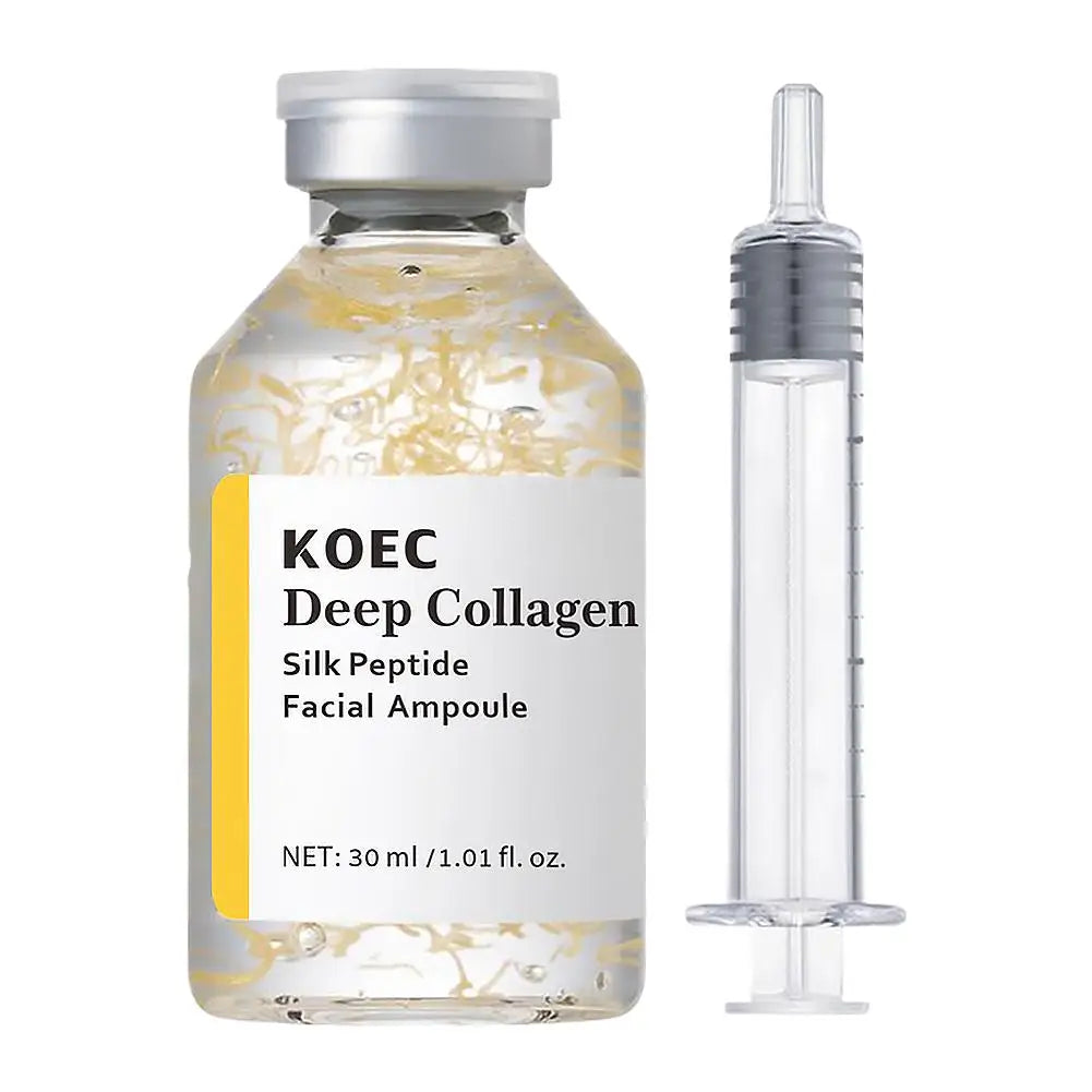30ml Deep Collagen Silk Peptide Ampoule PDRN Firming Face Serum,Hydrating K-Beauty Essence for Elastic Glowing Skin Care 30/50ml