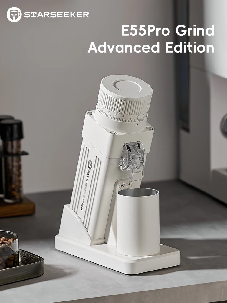 E55Pro Electric Coffee Grinder 55MM Titanium Cone Burr Stepless Adjustment Espresso Brew Coffee Bean Grinder Black