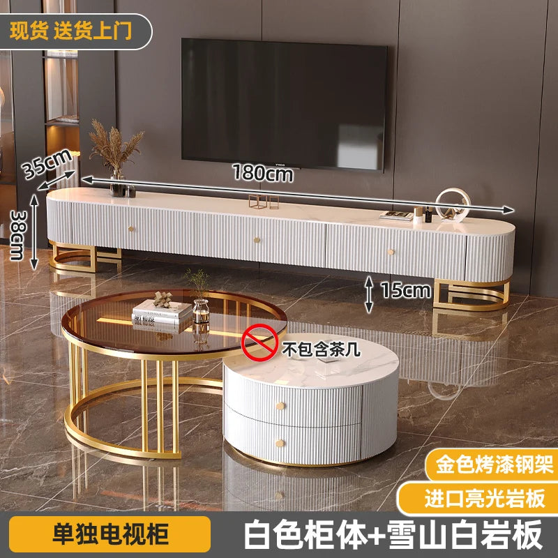 Modern Metal Handles Tv Stand European Unique Simple Minimalist Tv Stand Trendy Industrial Tv Meubel Furniture Home Living Room