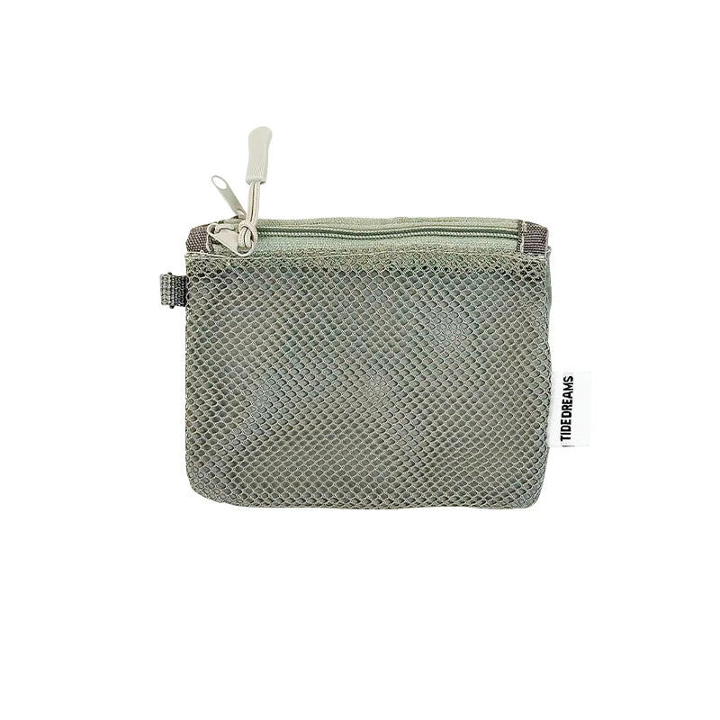 Dual-Layer Mesh Storage Bags Portable Travel Makeup Bag with Zipper Mini Toiletries Cosmetics Organizer Simple Stationery Bag